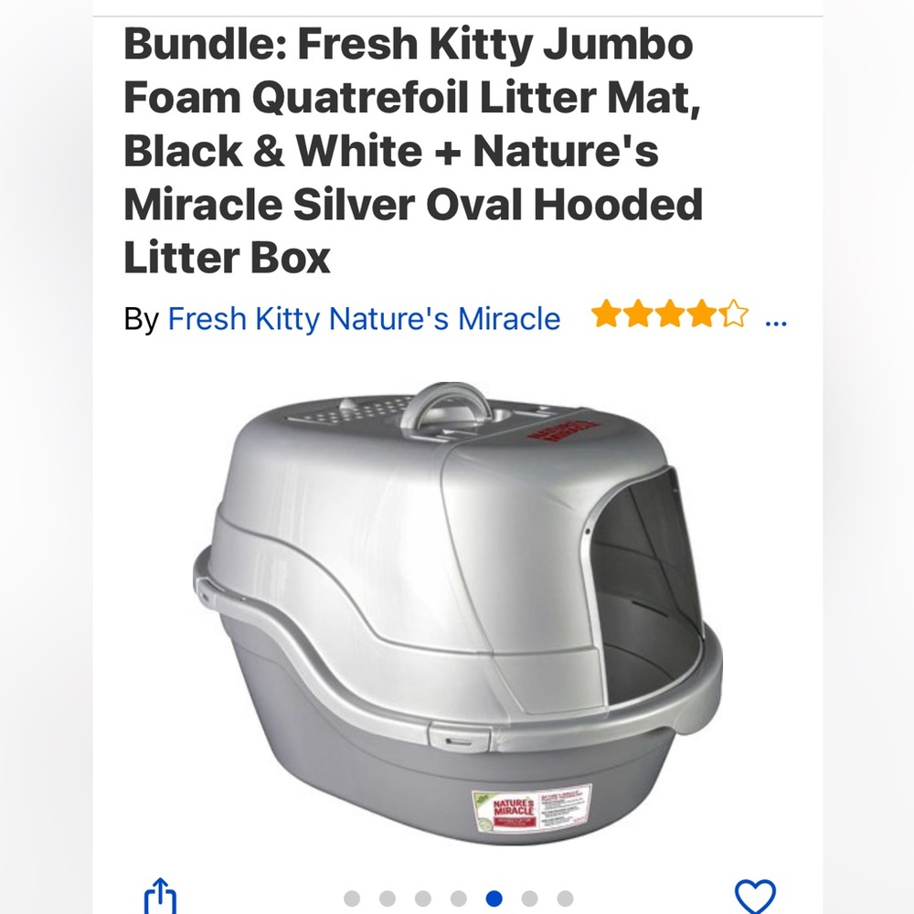 Natures Miracle Hooded Litter Box with Litter Mat